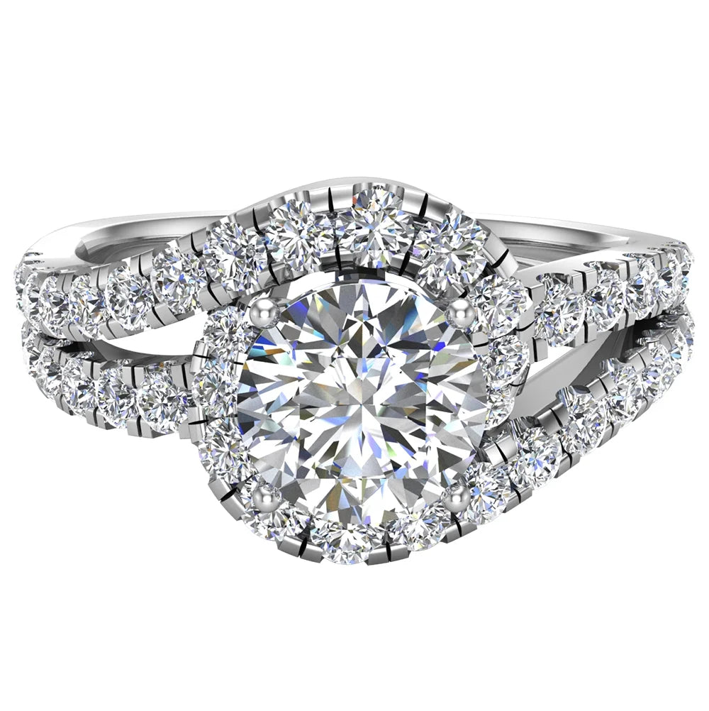 14K White Gold Diamond Ring 1.25 CT C943