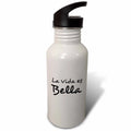 21 oz Black and White Sports Water Bottle I5777