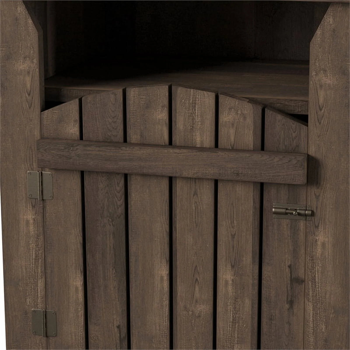 Rustic Wood Storage End Table Set of 2 D3808