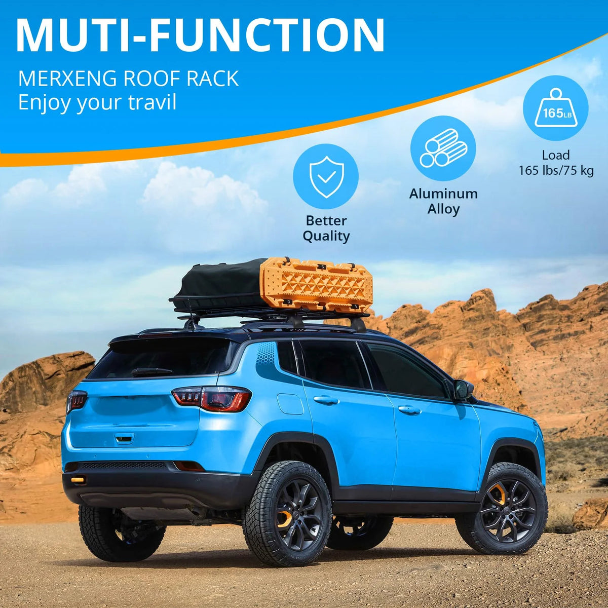 Heavy Duty Steel Roof Rack Cross Bars for Jeep Renegade D2965