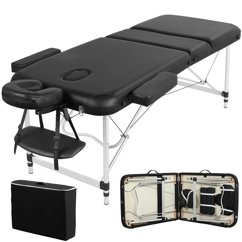 27.6'' Wide Adjustable 3 Fold Aluminum Massage Table P6271