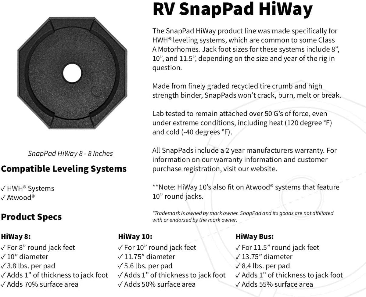 RV Leveling Jack Pad 10 inch 4-Pack V3963