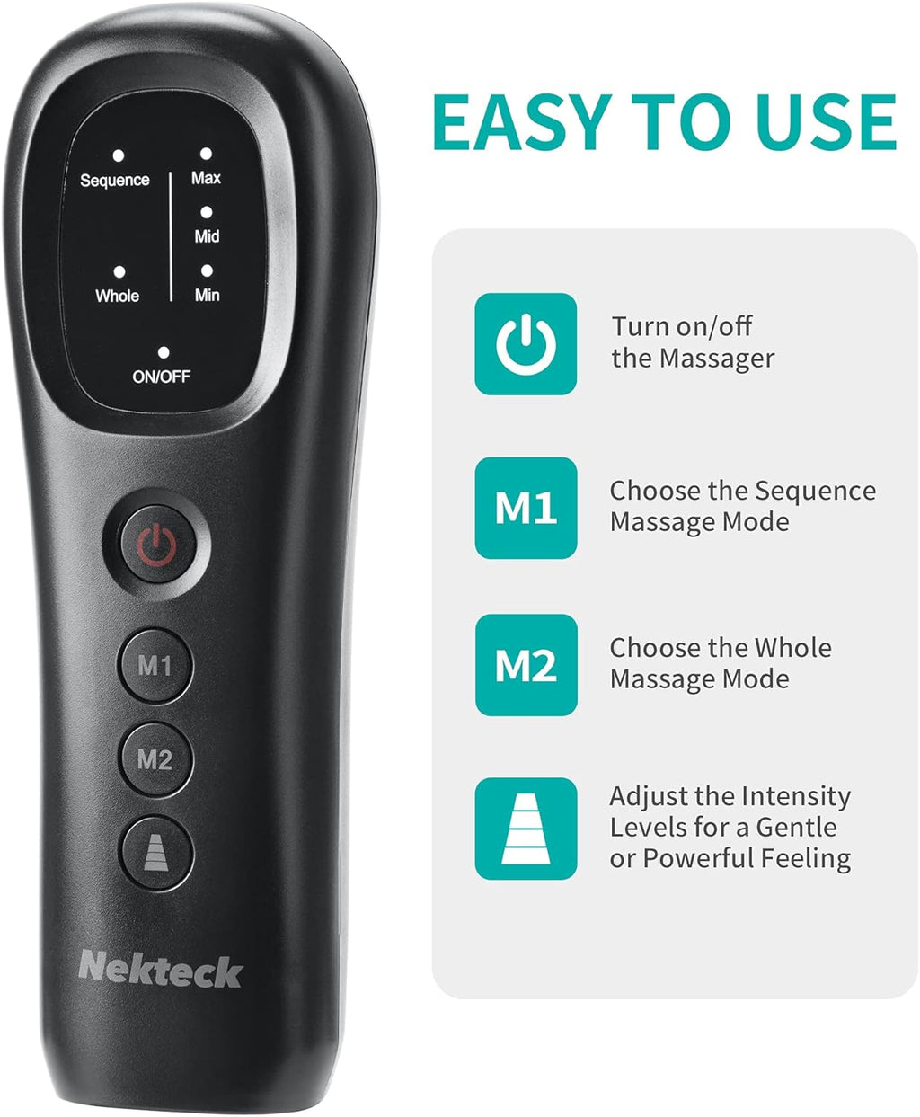 Leg Massager with Air Compression, Foot and Calf Massage Machine with Hand-held Controller 2 Modes 3 Intensities, Adjustable Leg Wraps K468