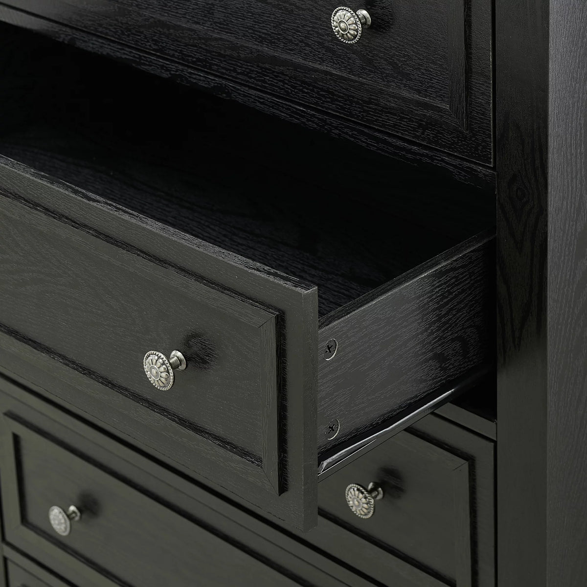 Black 5 Drawer Dresser L810