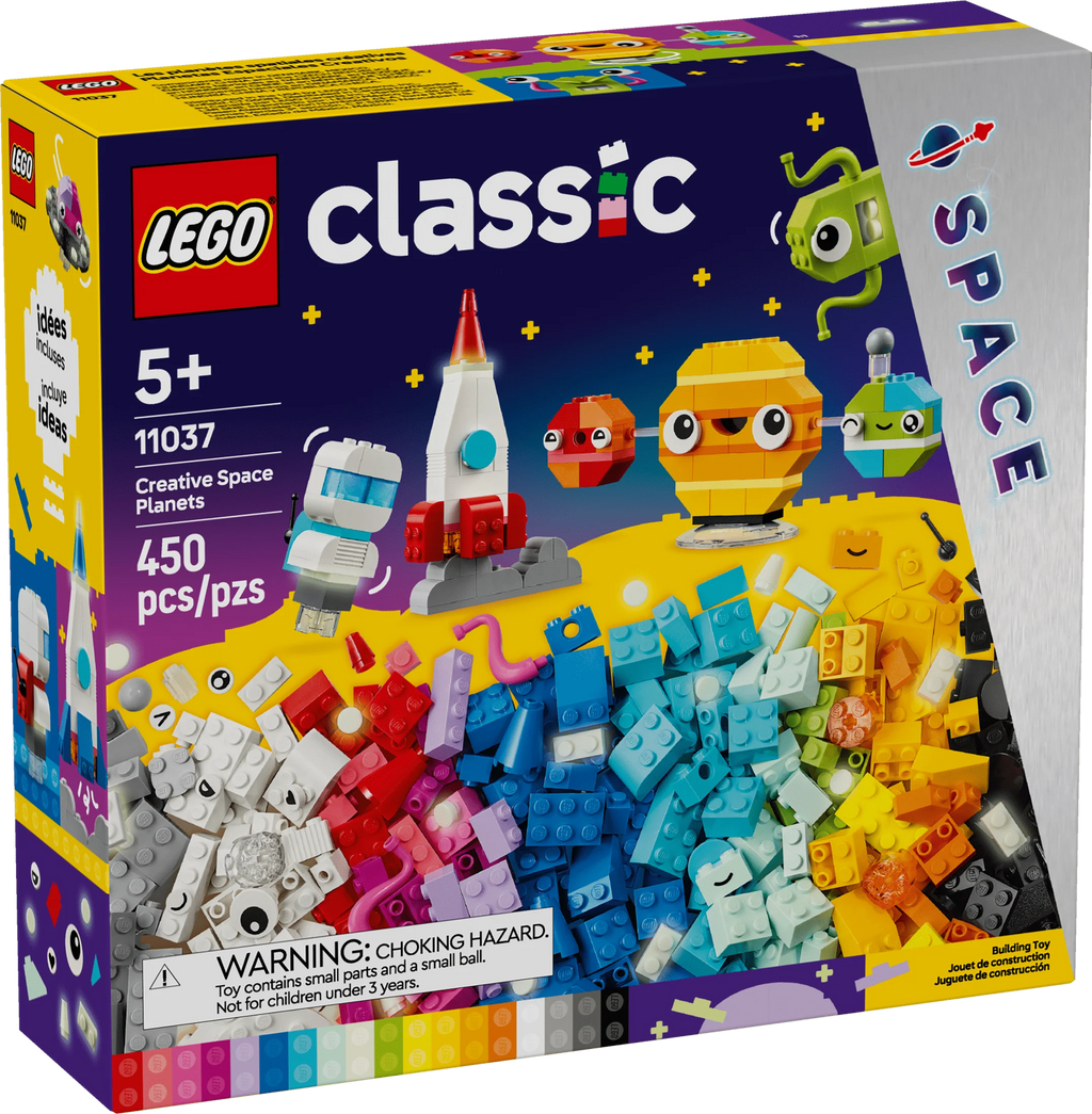 Buildable Solar System Toy Building Set with Alien Rocket Ship Toy and Glow in the Dark Bricks D4913