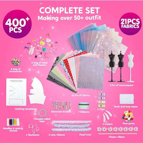 400+ PCS DIY Sewing Crafts Kit with 3 Mannequins R293