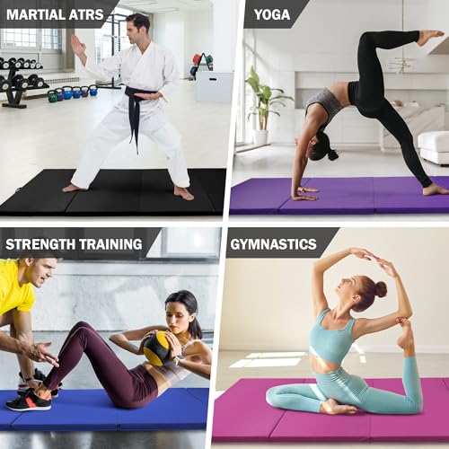 4'x8'x2" Folding Exercise Gym Mat with Carrying Handles U309317