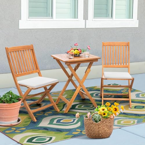 3 Piece Acacia Wood Folding Bistro Set F8117
