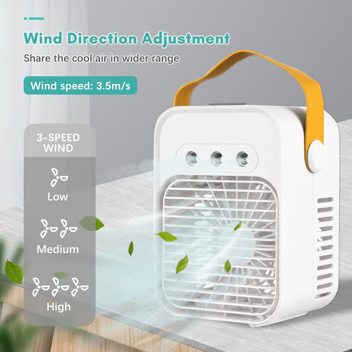 Portable Air Cooling Fan with LED Light 3 Wind Speeds L920043