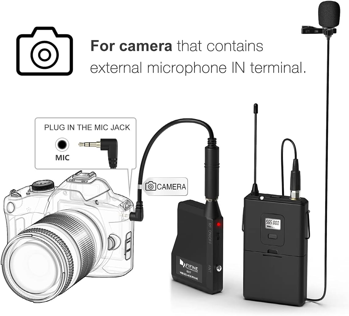 Wireless Microphone System with Headset and Lavalier Lapel Mics H617