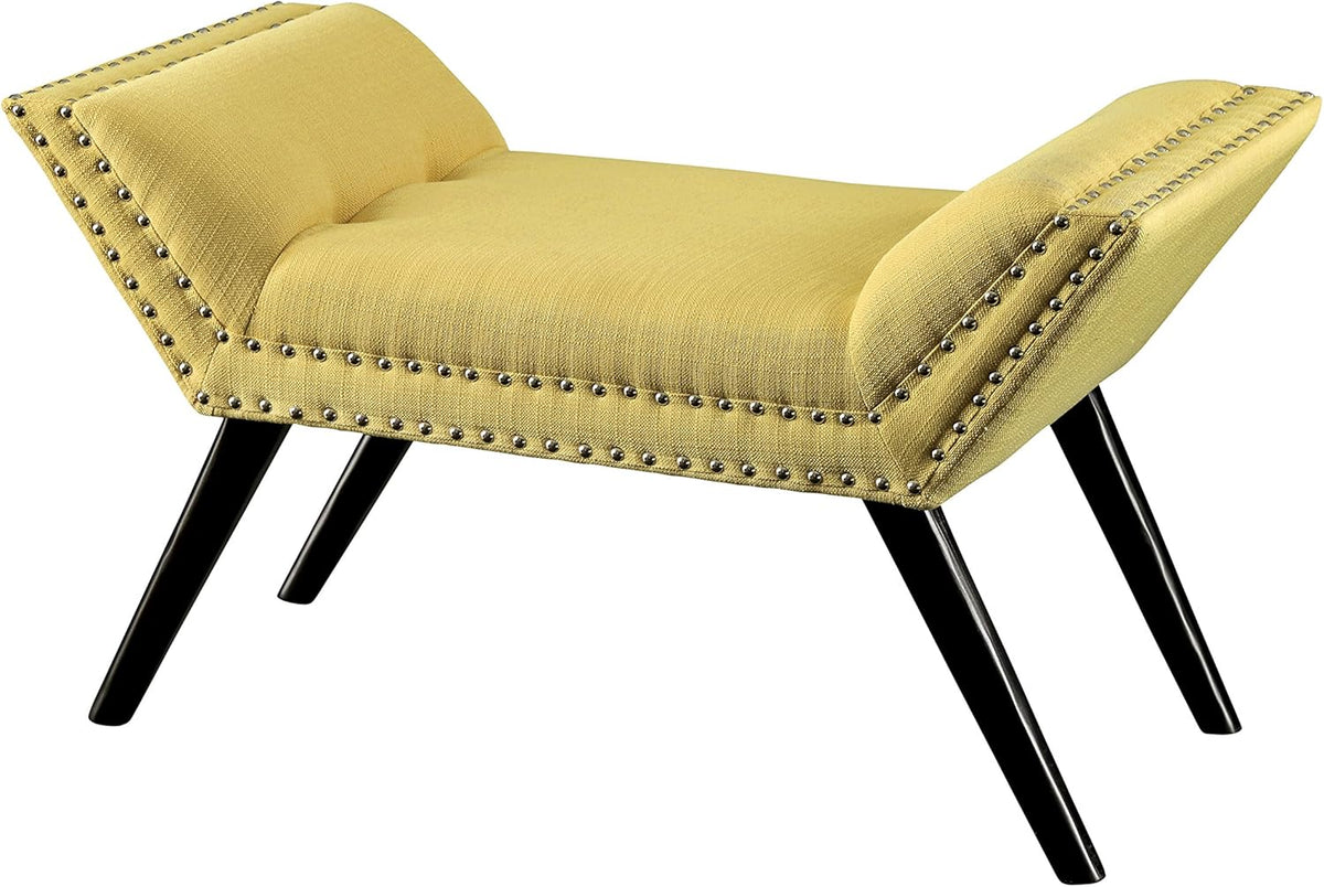 Yellow Fabric Accent Bench Z36633