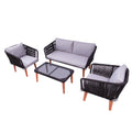 Black/Gray 4-Piece Patio Sofa Set L232527