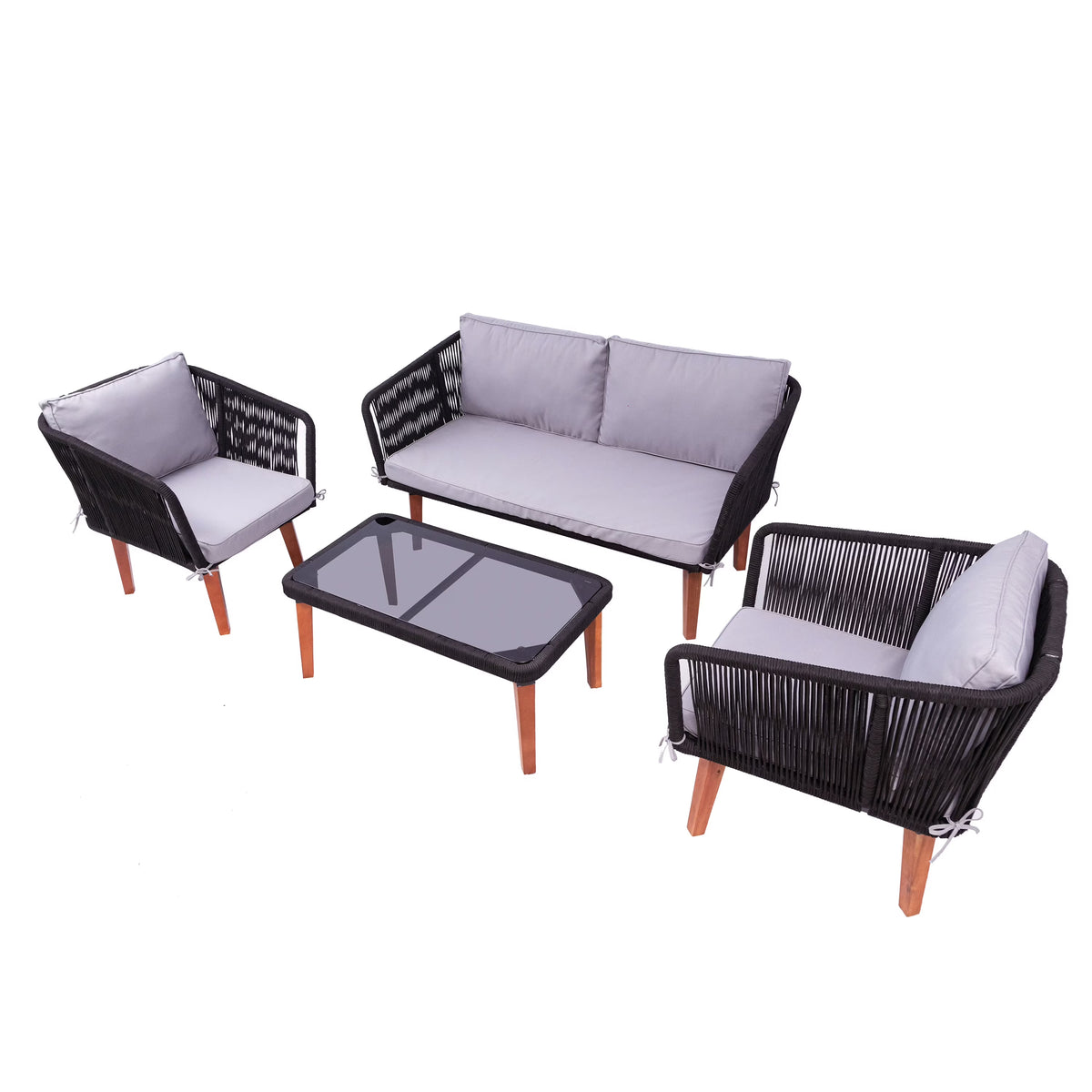 Black/Gray 4-Piece Patio Sofa Set L232527