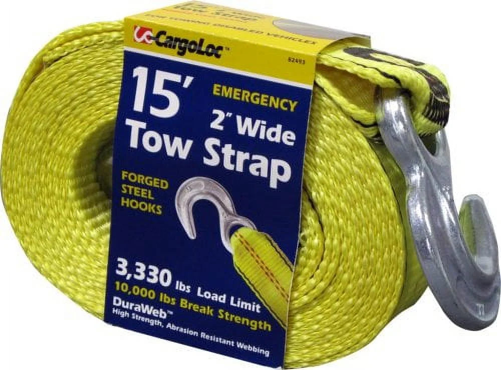 15 Ft x 2 In 10,000 Lb Vehicle Recovery Tow Hook Strap X375893