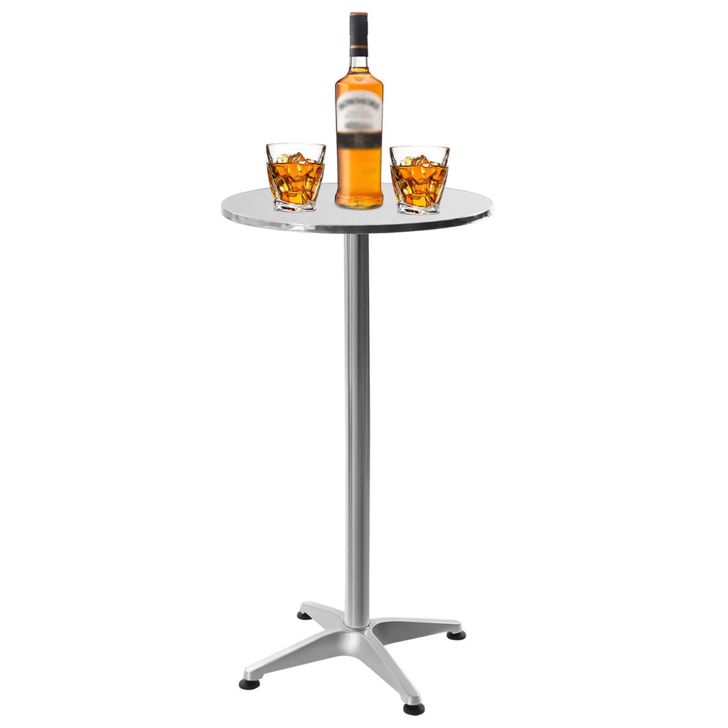 Round Pub Bar Table Stainless Steel Aluminum D623566