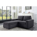 Dark Gray Linen Loveseat with Ottoman B484