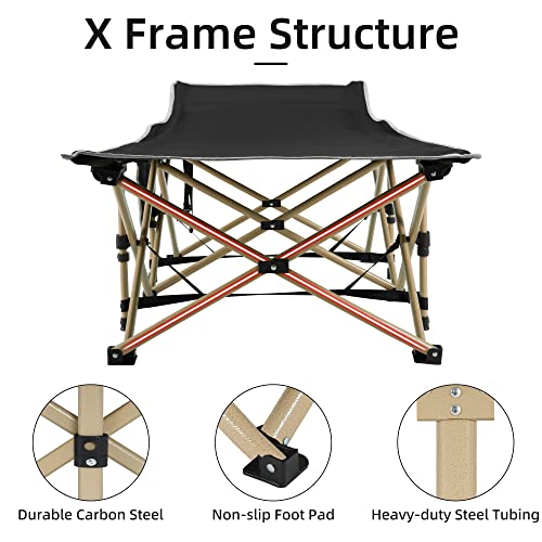 Portable Folding Camping Cot with Thick Mattress Grey Z815660