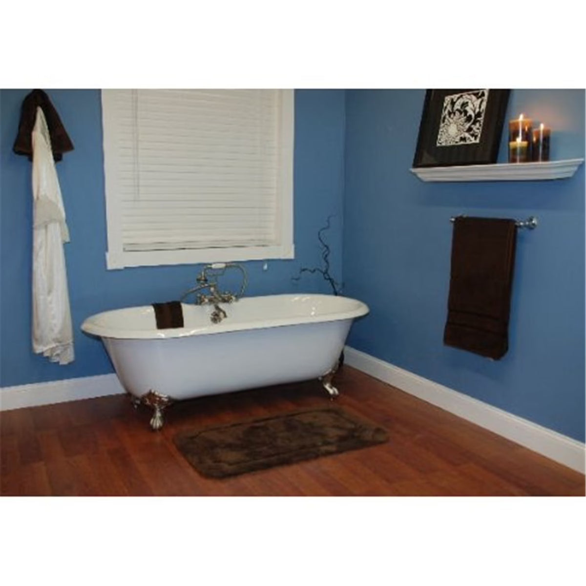 Cast Iron Double Ended Clawfoot Tub with Oil Rubbed Bronze Feet A98474