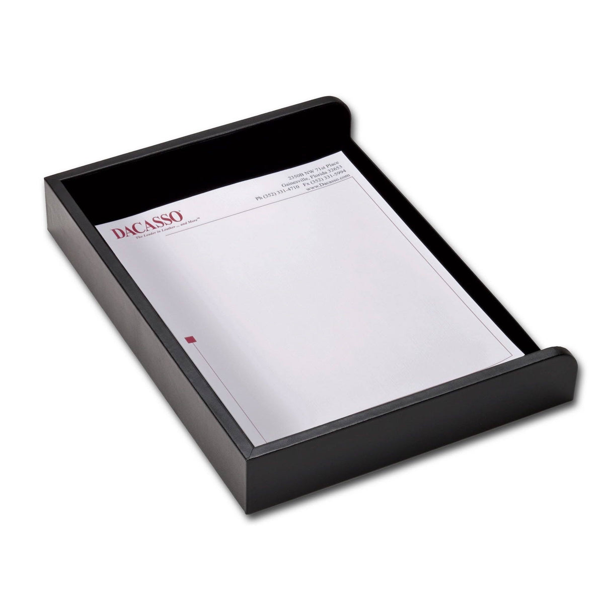 Black Leather Side Load Letter Tray N491353