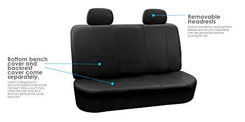 Black Faux Leather Full Set Seat Covers S5242