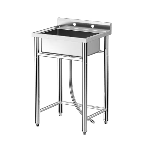 Stainless Steel Single Bowl Utility Sink with Pull-Out Faucet C91579