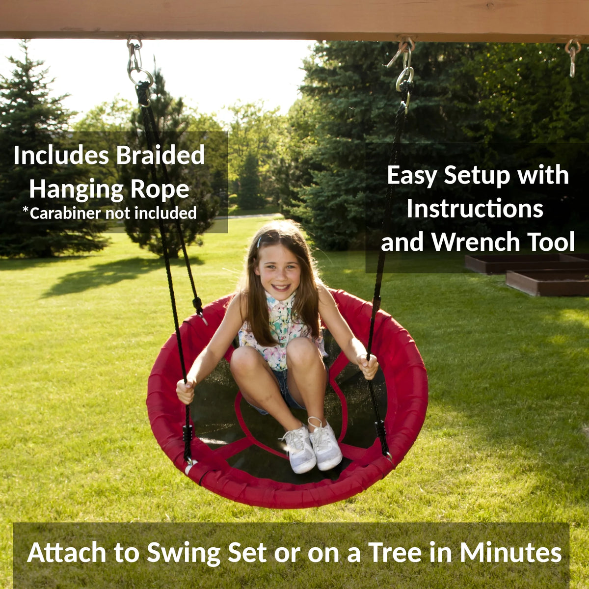 40" Red Platform Tree Swing D1492