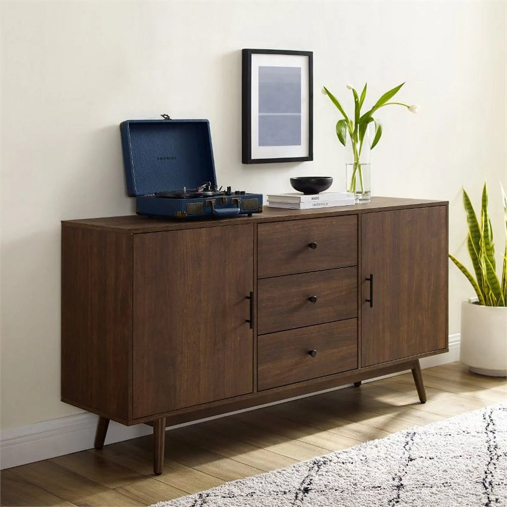 Wooden Mid-Century Modern Sideboard in Brown S2668