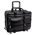 Black Detachable Wheeled Leather Laptop Case G242864