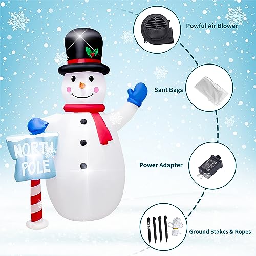 8 Foot Inflatable Snowman Penguin Decoration with LED Lights I450375