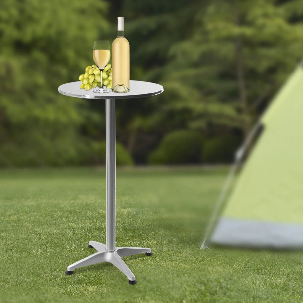 Round Pub Bar Table Stainless Steel Aluminum D623566
