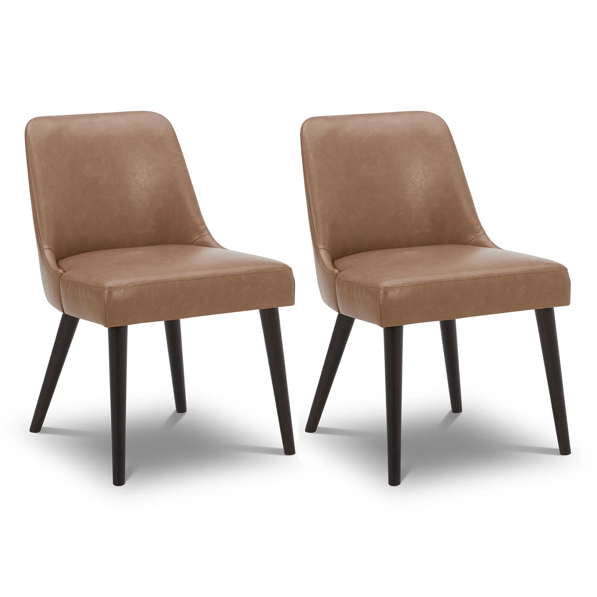Faux Leather Upholstered Dining Chairs Set of 2 H55157