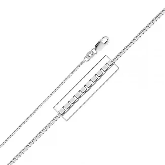 14k White Gold Box Chain Necklace 24 inch V723227