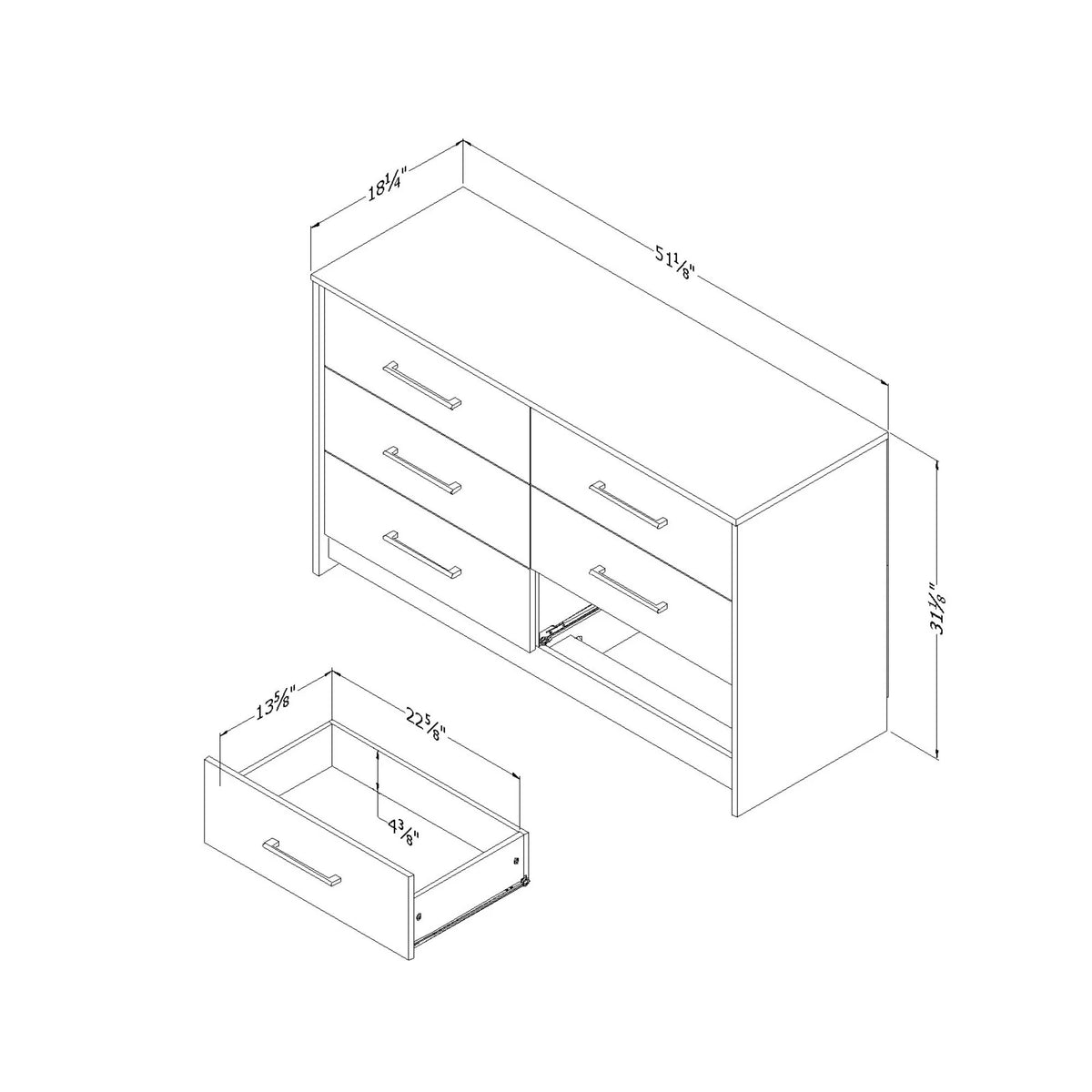 6 Drawer Double Dresser Z131873