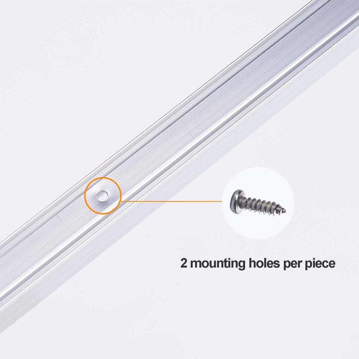 Aluminum Track Channel Mounting Bracket for LED Mini Neon Rope Lights, Pack of 8 O80947