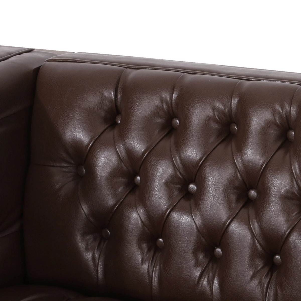 Dark Brown Faux Leather Sofa X756