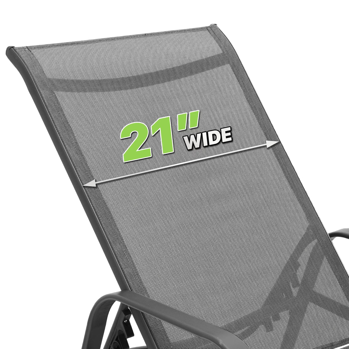 Set of 2 Grey Patio Lounge Chairs with Adjustable Backrest Y328600