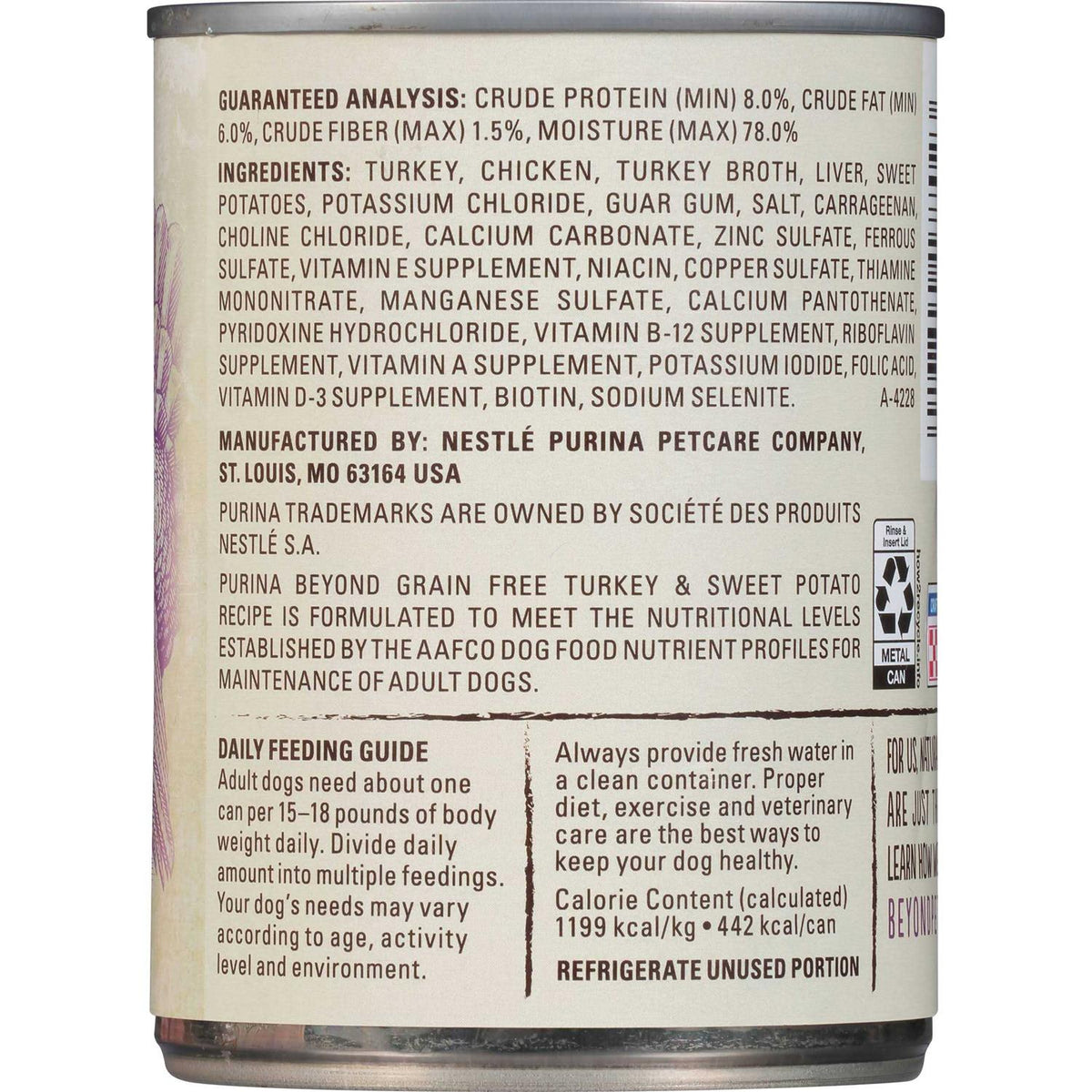 Grain Free Turkey & Sweet Potato Wet Dog Food S7554