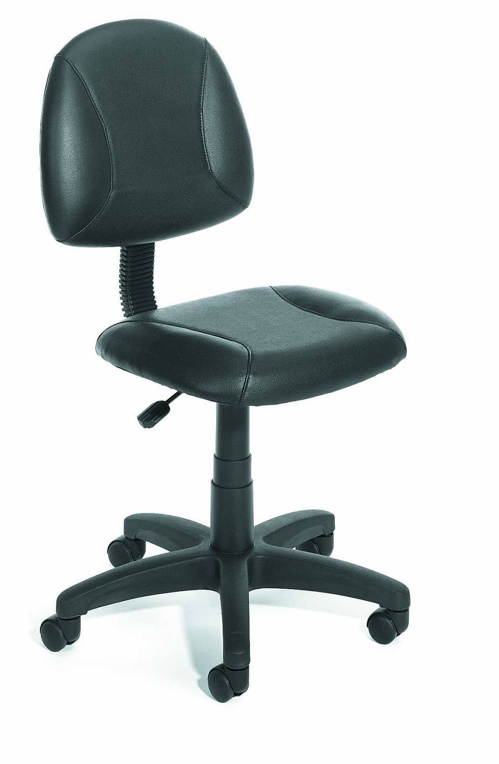 Black Leather Task Chair D324