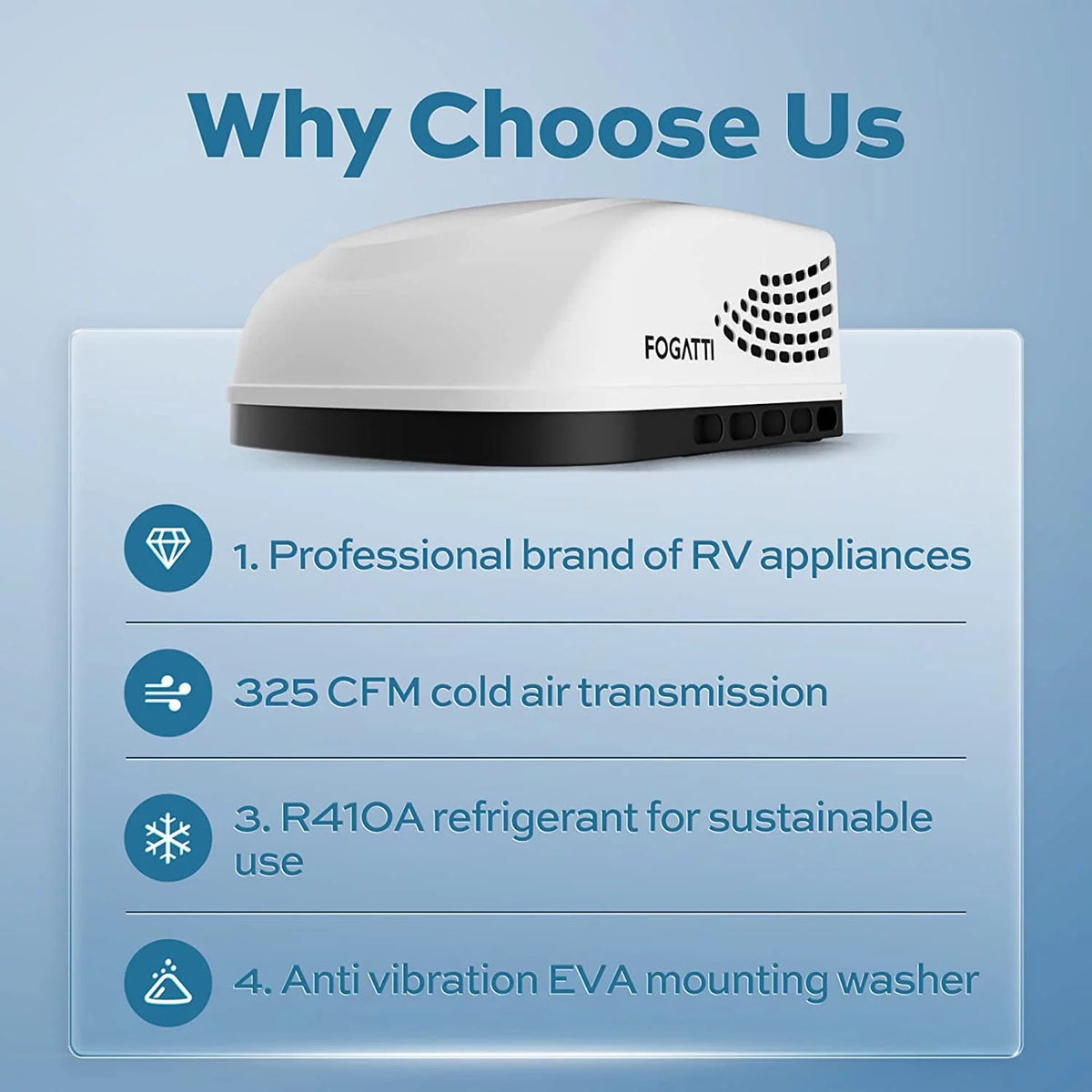 15,000 BTU RV Rooftop Air Conditioner with Air Distribution Box N13578