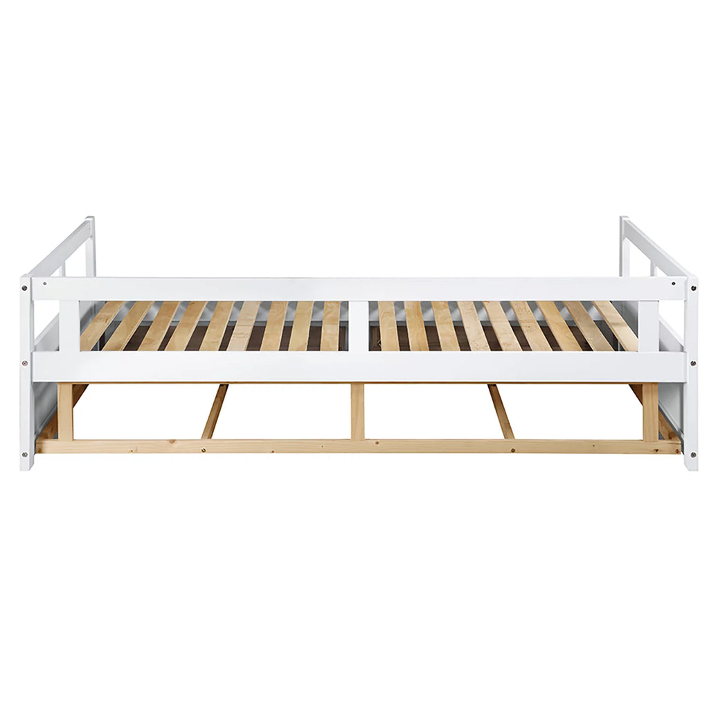 Solid Wood Twin Size Extending Daybed with Two Storage Drawers, White W1727