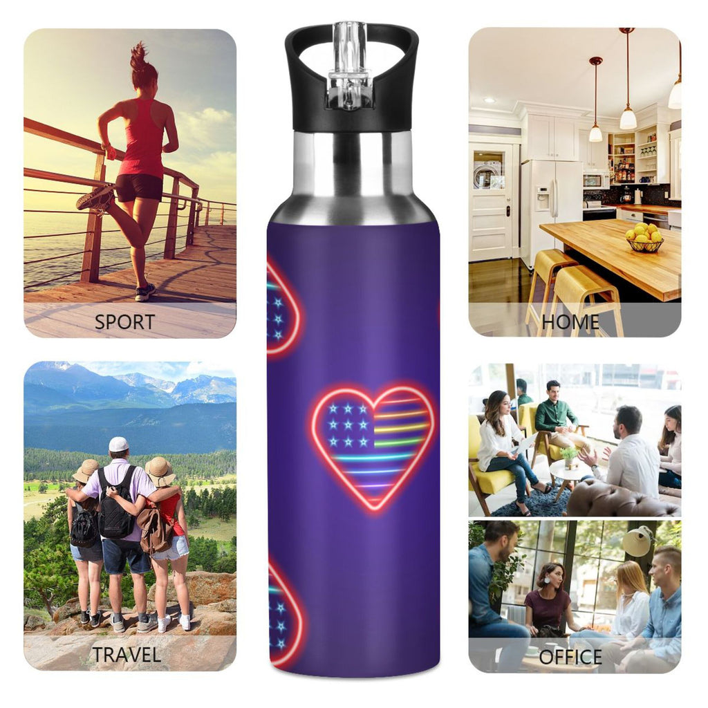 Stainless Steel Insulated Water Bottle with Straw Lid T108573