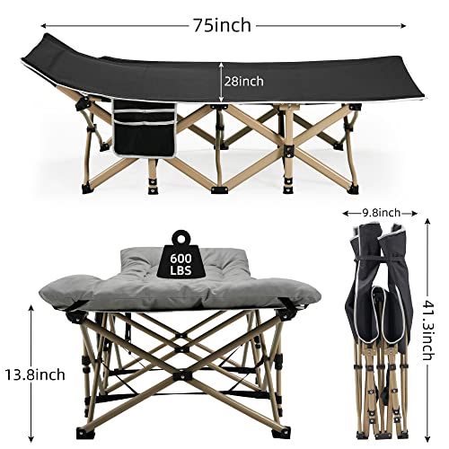 Portable Folding Camping Cot with Thick Mattress Grey Z815660