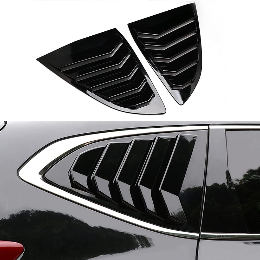 2PCS ABS Bright Black Rear Side Window Louvers Air Vent Scoop Shades Panel Cover Auto Exterior Decoration Trim Accessories For Honda CRV 2017 2018 2019 2020 2021 2022 Pack of 2 C8320