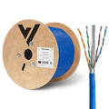 Cat6 Shielded Riser Bulk Ethernet Cable, 1000ft, Blue, Solid Bare Copper Q816811