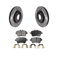Front Coated Drilled Slotted Disc Brake Rotors And Semi-Metallic Pads Kit J52078