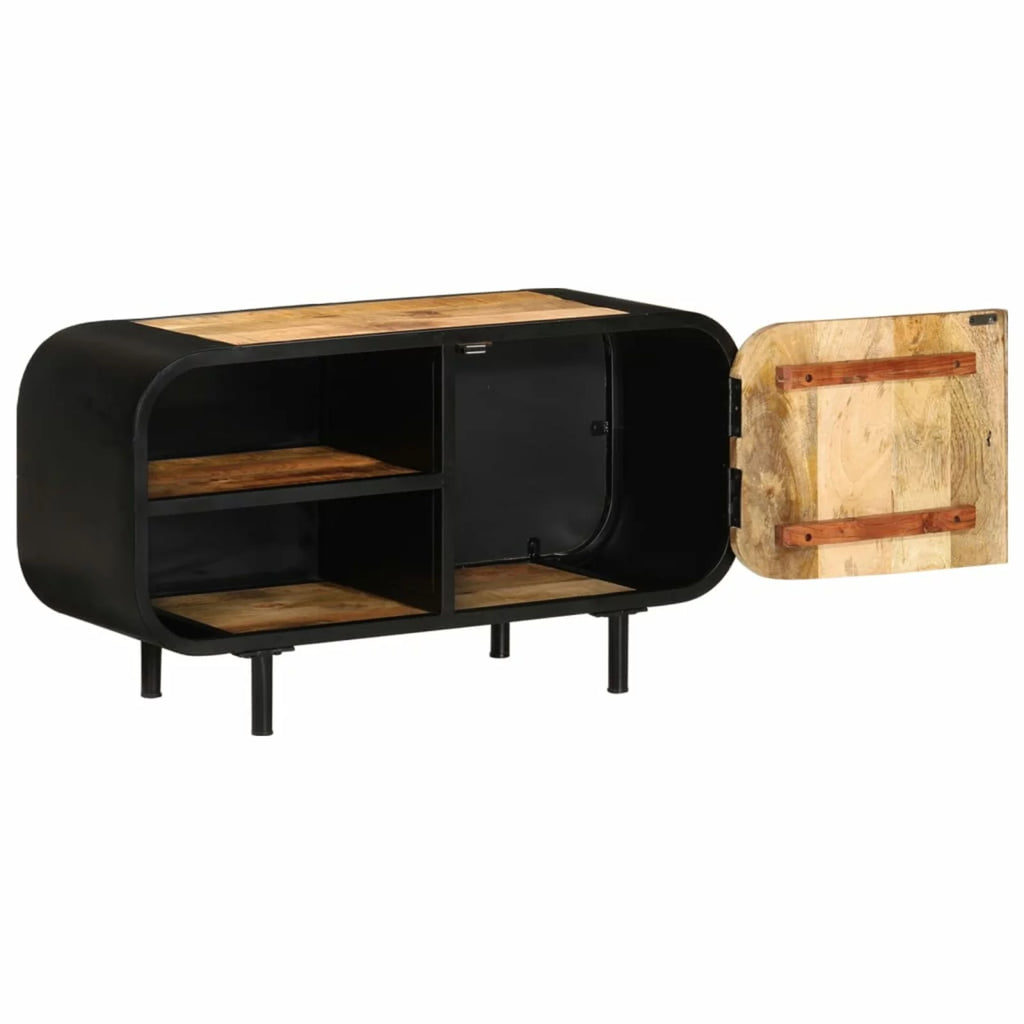 Mango Wood TV Stand with 2 Storage Shelves N162