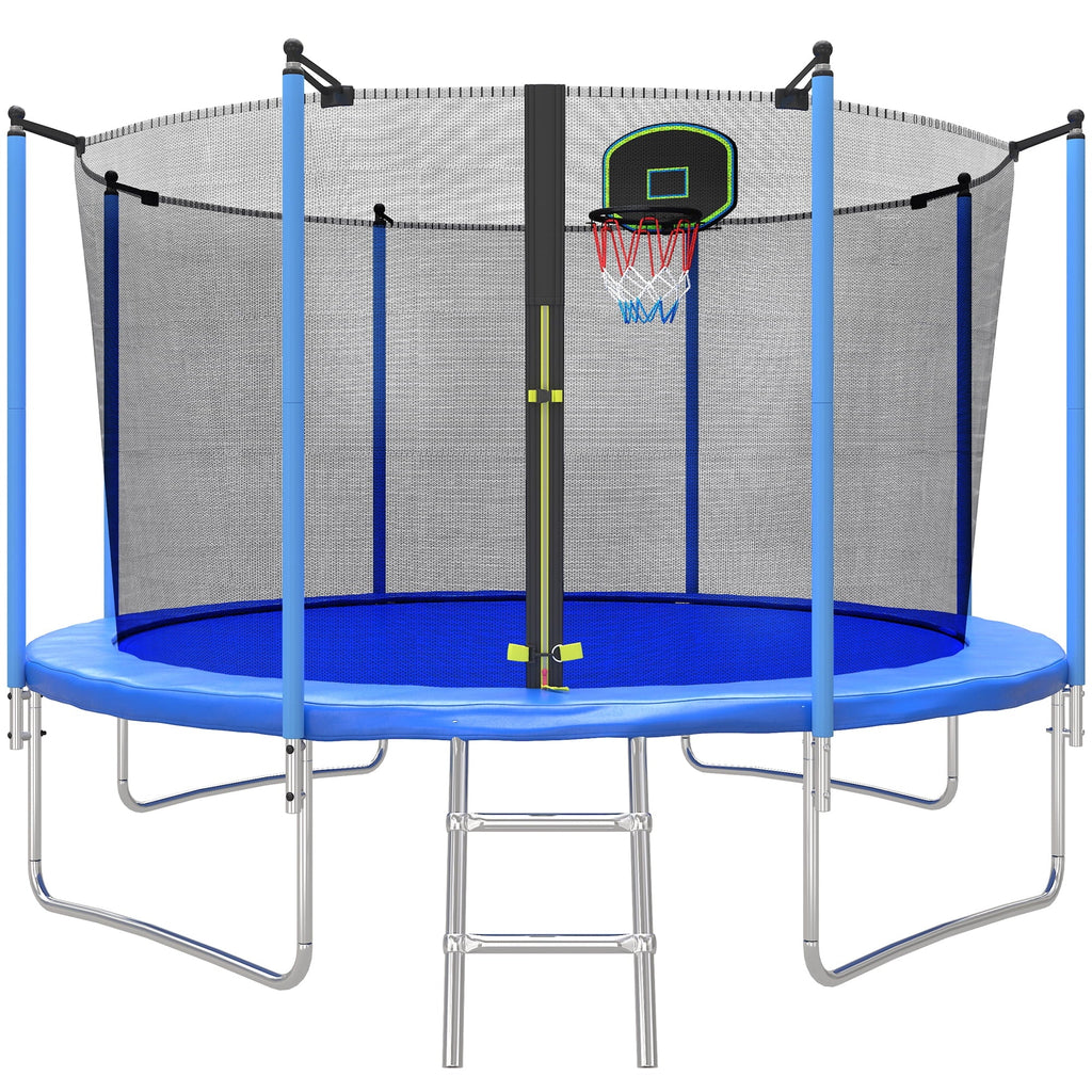 10ft Trampoline with Basketball Hoop and Enclosure Net B7073
