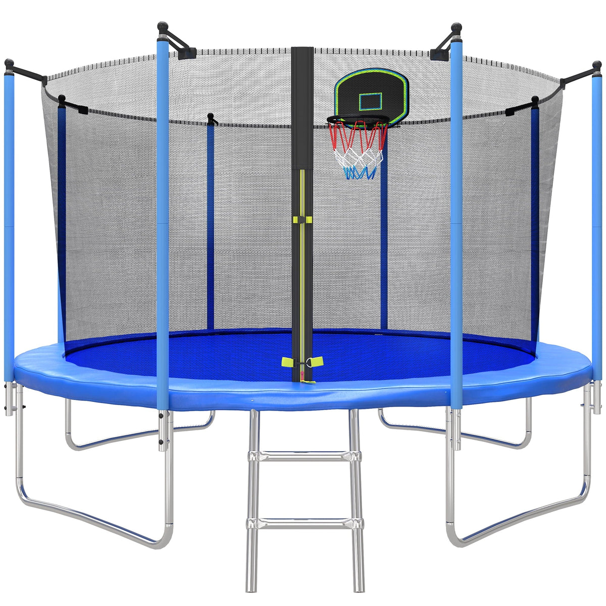 10ft Trampoline with Basketball Hoop and Enclosure Net B7073