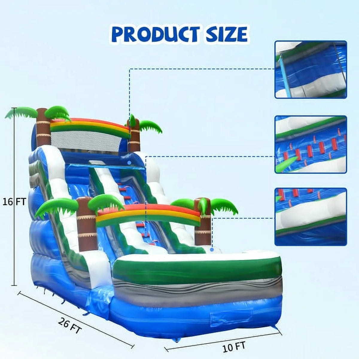 Inflatable Water Slide with Air Blower and Splash Pool I17715