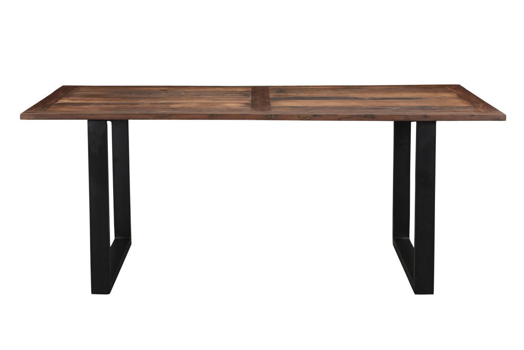 78 in. Solid Wood & Metal Dining Table V91050